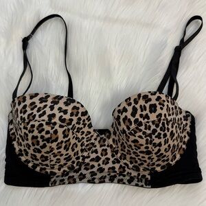 Charlotte Russe Leopard Print McBling Push-up Bra 34C